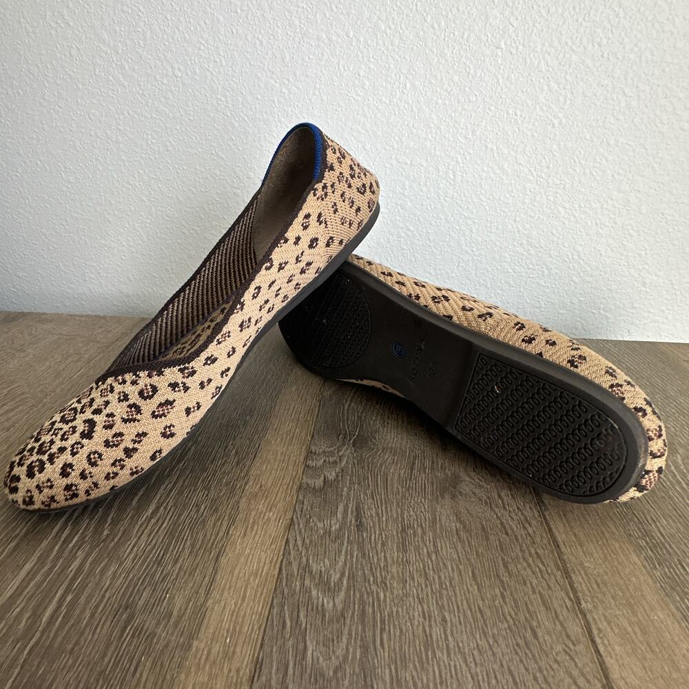 Rothy's The Flat Leopard Print Round Toe Ballet Flats Women's Size 10.5